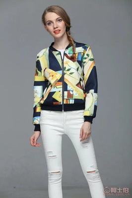 【廠家直銷2016秋冬爆款歐美印花棒球服外套女裝批發(fā)Y12】常熟市服裝城悅衣服飾商行 - 產品庫